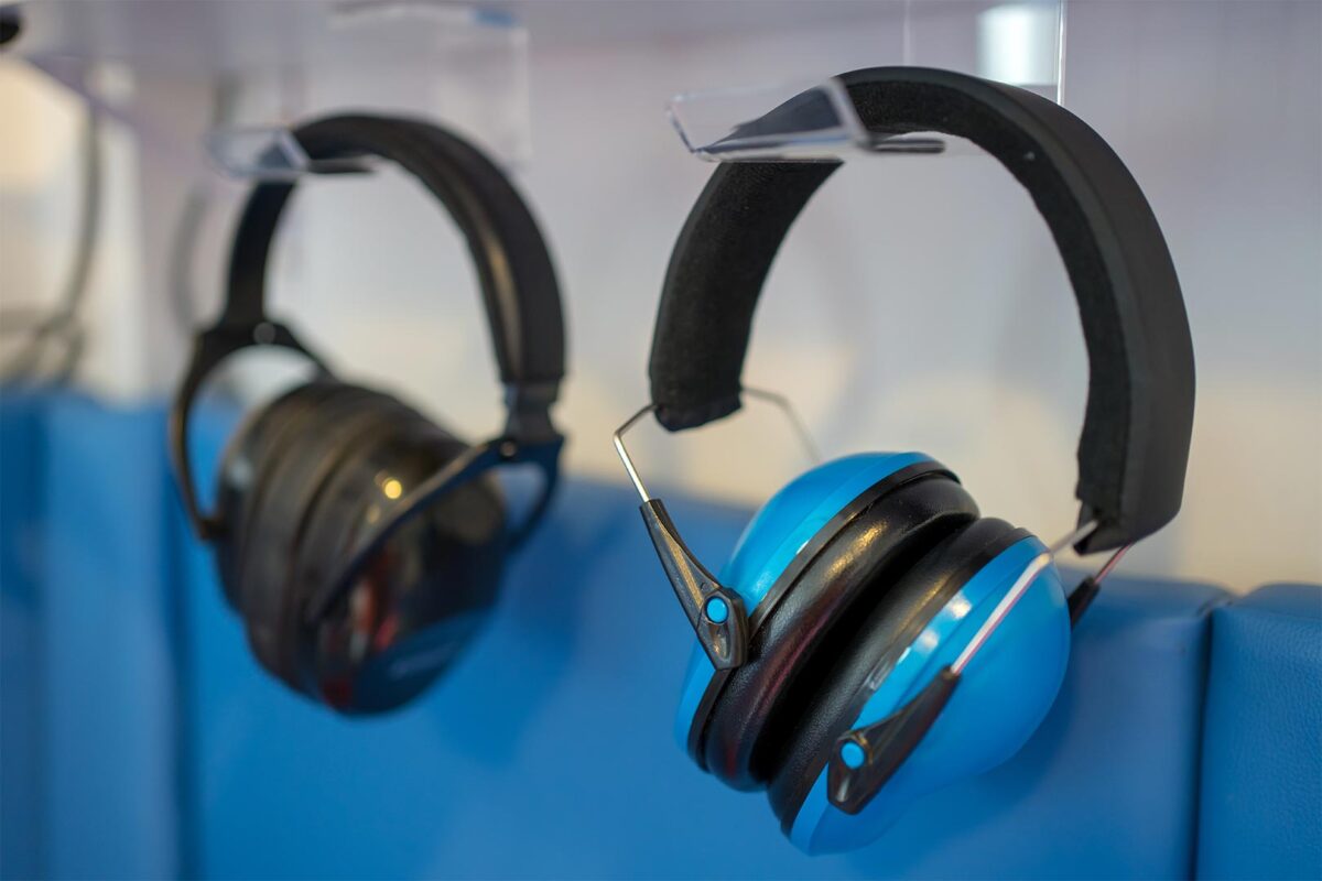 Noise-cancelling headphones representing sensory supports available to Blanton students